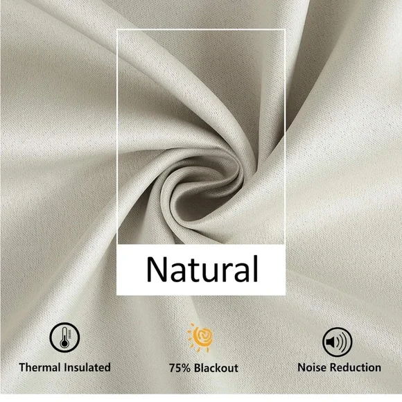 Elegant Cream Curtains with Pom-Pom Trim - Picture 5 of 8